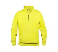 CLIQUE - Sweatshirt mit halbem Reißverschluss Herren Damen Unisex Basic Half Zip, Polyester, weich, waschbeständig, für Trekking, Wandern, Reisen, Freizeit, Gelb Hv, M