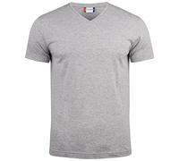 CLIQUE Basic V-Neck T-Shirt Herren 95 - grau meliert M
