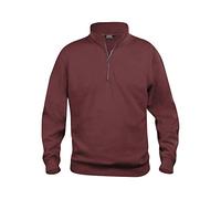 CliQue Unisex Erwachsene Basic Half Zip Sweatshirt, bordeaux, XXXL