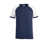 Clique Unisex Erwachsene Raglan T-Shirt, Marineblau/Weiß, X-Klein