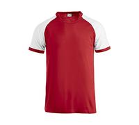 Clique Unisex Erwachsene Raglan T-Shirt, Rot/Weiß, Mittel
