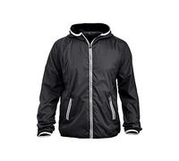 CLIQUE - Windbreaker Herren Damen Unisex Hardy Jacke aus Polyester mit Kapuze, Saum mit elastischem Kordelzug, Netzfutter, Schwarz , 3XL