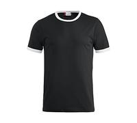 CLIQUE - Zweifarbiges T-Shirt für Herren, Damen, Unisex, Name, Jersey-Baumwolle, Ärmel mit Kontrast, Slim-Fit, schwarz / weiß, M