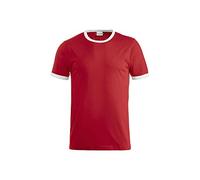 CLIQUE - Zweifarbiges T-Shirt für Herren, Damen, Unisex, Name, Jersey-Baumwolle, Ärmel mit Kontrast, Slim-Fit, rot / weiß, XXL