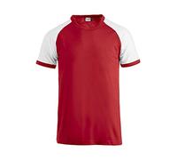 CLIQUE Raglan T-Shirt 3500 - rot/weiß 3XL
