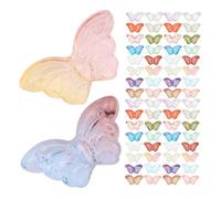 CLISPEED 100 Stück Farbverlaufende Schmetterlings Glasperlen 8x15mm - Handgefertigte Schmuckanhänger für Selbstgemacht Armbänder Halsketten und Bastelarbeiten