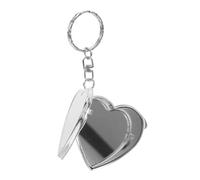 CLISPEED 2 Kleiner Schlüsselanhänger Rund Mit Doppelseitigem Kosmetikspiegel Kompakt Faltbar Silber Tragbarer Taschenspiegel Für Handtasche Rucksack Geschenk