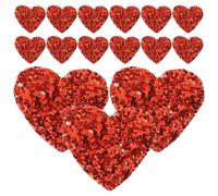CLISPEED 200 Stück Pailletten Herz Aufnäher 15cm Rote Selbstgemacht Bastel Patches Glänzende Schmuckaccessoires für Kleidung und Dekoration
