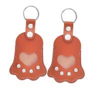 CLISPEED 2stücke Schlüsselanhänger mit Tierhaaren Pfotenform aus Pu-Leder zur Aufbewahrung von Hundehaar und Katzenhaar Erinnerungsanhänger für Haustierbesitzer für Taschen und Handtaschen