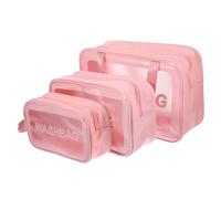 CLISPEED 3 Stück Teiliges Reise Waschtasche Große Kosmetiktasche mit Henkel Klarer Kulturbeutel für Damen Geräumige Make Up Tasche Robustes Material für Reisebedarf und Toilettenartikel