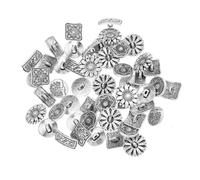 CLISPEED 60 Stück Teiliges Retro Knöpfe Mix aus Runden Quadratischen und Blumenformen in Antikem Silber für DIY Nähen Bastelprojekte Vielseitige Vintage Knöpfe zur Kleidung Dekoration und