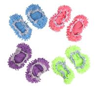 CLISPEED 8 Stück pack Chenille Moppkappen für Schuhe Waschbar Elastisches Band Weiches Coral Fleece Passend für Verschiedene Schuhgrößen zum Wischen von Vinylböden