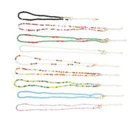 CLISPEED 9 Stück Teiliges Boho Perlenhalsketten Bunte Beaded Choker für Frauen und Mädchen Transparente Farbige Ketten Modische Halsketten Schmuckaccessoires für Alltag und Geschenk