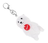 CLISPEED Fluffy Samojede Schlüsselanhänger Plüschanhänger Kuscheltier Hund Tiercharme für Tasche Rucksack Handtasche Anhänger Geschenk