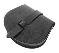 CLISPEED Hüfttasche Wikinger aus Tragbare Pu Leder Filigranen Mustern Retro Accessoire Mittelalterliche Nordic in Gürteltasche Vielseitiges Schwarz für Cosplay und Partys