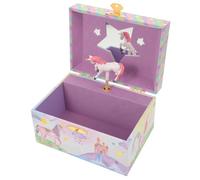 CLISPEED Musikalische Einhorn Schmuckbox für Mädchen Kleine Schmuckaufbewahrung mit Spieluhr Dekoratives Andenken für Geburtstag Neujahr Vielseitige Aufbewahrung und Fantasievolle