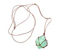 CLISPEED Oktaeder Kristallkette Grün Fluorit Anhänger Natürlicher Edelstein Drahtumwicklung Schmuck für Damen und Herren