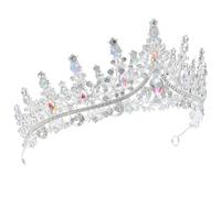 CLISPEED Prinzessinnen Krone Stirnband Strass Tiara Diadem für Damen Braut Geburtstag Abschlussball Party Accessoires 6.30X6.10X2.76In