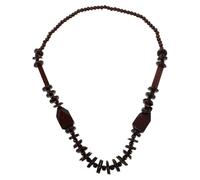 CLISPEED Retro Boho Halskette mit Geometrischen Kokosnussschalen und Holzperlen Auffällige Hippie Perlenkette für Damen Statement Schmuck für Urlaub und Festival