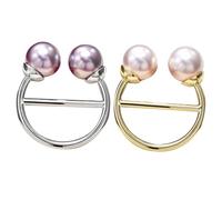 CLISPEED Schal Befestigungsschnallen 2 Stück mit Perlen Design Praktische Knotenfixierung für Schals und Kleidungsstücke Modische Clips in Goldweiß und Silbergrau für Damen und Alltag