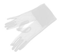 CLISPEED Ultra Lange Transparente Hochzeits und Partytüllhandschuhe für Damen Atmungsaktive Netz Handschuhe für Bräute und Besondere Anlässe Weiß