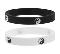CLISPEED Vergoldetes Armband mit Sicherem Sitz und Rutschfestem Design 2 Stück Silikon Taichi Armbänder für Damen und Herren im Streetdance und Alltagseinsatz