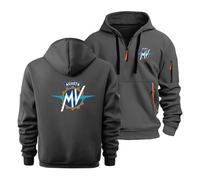 CLMETHE 1/4 Zip Herren Hoodies Sweatshirt Pullover für MV Agusta Übergröße Hoody Casual Tops Sport Arbeitsmantel Sportbekleidung mit Taschen,Dark Gray-L
