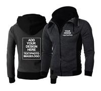 CLMETHE Benutzerdefinierte Logo Name Hoodies Herren Arbeitskleidung Personalisierte Full Zip Up Jacken DIY Angepasst Bilder Text Hoody Pullover Sweatshirt Tops Mantel,Dark Gray-x_l