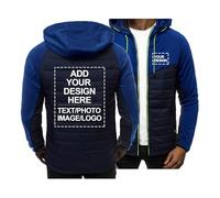 CLMETHE Benutzerdefinierte Team-Jacken Herren Hoodie DIY Angepasst Logo Text Foto Tops Arbeitskleidung Personalisierte Sweatshirt Volle Reißverschluss Mäntel Outdoor Kleidung,H-XXL