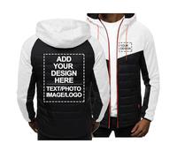CLMETHE Benutzerdefinierte Team-Jacken Herren Hoodie DIY Angepasst Logo Text Foto Tops Arbeitskleidung Personalisierte Sweatshirt Volle Reißverschluss Mäntel Outdoor Kleidung,G-XXL