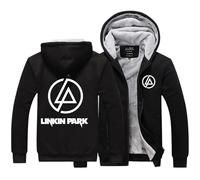 CLMETHE Fleece-Kapuzenpullover für Herren für Linkin Park, durchgehender Reißverschluss, Kapuzenpullover, warmes Winter-Sweatshirt, Übergröße, lässige Mäntel mit Taschen,C-5XL