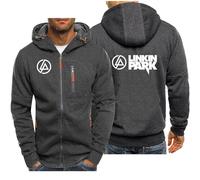 CLMETHE Herbst Herren Full Zip Up Jacken Hoodies für Linkin Park, Sweatshirts Pullover Freizeit Hoody Outdoor Sport Fitness Mäntel,A-XL