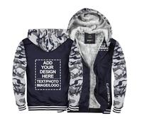 CLMETHE Personalisierte Herren-Hoodies mit Logo, Kapuzenpullover, individuell gestaltetes Sweatshirt mit Sherpa-Fleecefutter, Oversize-Winterjacke, DIY-Text-Bilder, Arbeitskleidung,c-x_l
