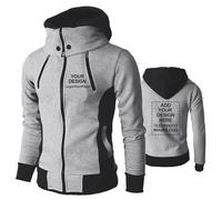 CLMETHE Personalisierter Text Bilder Herren Hoodies Jacken Sweatshirt Full Zip Custom Firmenlogo Team Arbeitskleidung Personalisiertes Geschenk Outdoor Sport Arbeitsmantel,Grey-xx_l