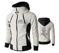 CLMETHE Sport Custom Hoodie Männer Full Zip Jacken Entwerfen Sie Ihr Eigenes Personalisiertes Logo Foto Text Workwear Sweatshirt Mit Kapuze Pullover Frühling Herbst Mantel,beige-x_l