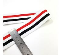 Cloaacsois 5M 40mm Streifen Gestreift Gummiband Elastisches Band Elastische Schnur Gummibänder für Nähen und Haushalt DIY Handwerk (rot-weiß-schwarz gestreift)