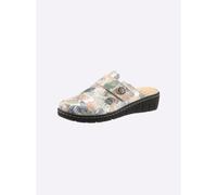 Clog BELVIDA, Damen, Gr. 40, bunt (oliv, bedruckt), Veloursleder, Basic, Schuhe Hausschuh Pantoffeln Clog (32823513-40) oliv, bedruckt