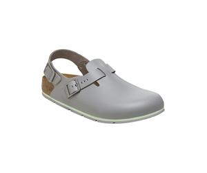 Clog BIRKENSTOCK "Tokio Pro", Damen, Gr. 38, grau, Obermaterial: 50% Rindsleder Leather cow. 50% Lammleder LEL., Schuhe Clog (73868148-38) grau