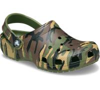 Clog CROCS "Classic Camouflage Clog", Kinder, Gr. 38, tarnfarben, army grün, multi, Croslite™, kontrastfarbene Details, Schuhe Clog, Sommerschuh, Strandschuh, Sandale, Hausschuh mit Lüftungsöffnungen
