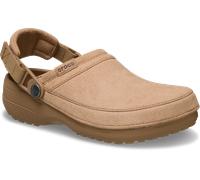 Clog CROCS "Classic Crafted Vegan", Damen, Gr. 46, beige (milk chocolate), Croslite™, Velourslederimitat, Basic, Schuhe Clog, Hausschuh, Gartenschuh, Sommerschuh mit Fersenriemen (38944466-46) milk ch