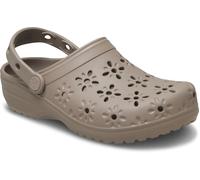 Crocs Sandale Classic Floral Cut Out Clog taupebraun Damen, Größe Euro (US) 37-38