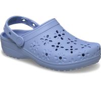 Clog CROCS "Classic Floral Cut Out Clog", Damen, Gr. 41, hellblau, blau haze, Croslite™, geblümt, Schuhe Clog, Sandale, Sommerschuh, Loafer mit Lüftungsöffnungen in Blütenstruktur (26586421-41) hellbl
