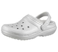 Clog CROCS "Classic Fuzz Lined Glitter", Damen, Gr. 38, silberfarben, Croslite™, Glitzer, Basic, Schuhe Clog, mit Lüftungsöffnungen (45506630-38) silberfarben