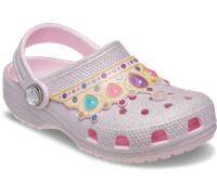 Clog CROCS "Classic IAM Princess Clog", Mädchen, Gr. 22, pink milk, multi, Croslite™, Schuhe Clog, Schlupfschuh, Hausschuh mit schwenkbarem Fersenriemen, Luftöffnungen (39198264-22) pink milk, multi