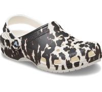 Clog CROCS "Classic Pop Animal Clog", Damen, Gr. 38, schwarz-weiß (chalk, multi), Croslite™, Schuhe Clog, Schlupfschuh, Hausschuh mit Animal-Print (27973833-38) chalk, multi