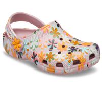 Clog CROCS "Classic Retro", Damen, Gr. 32, rose, geblümt, Croslite™, Schuhe Clog, Sommerschuh, Gartenschuh, Hausschuh mit schwenkbarem Fersenriemen (75879738-32) rose, geblümt