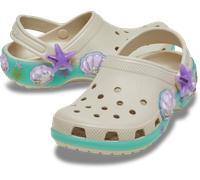 Clog CROCS "Classic Sea Sparkle Shaker", Mädchen, Gr. 25, frappé, Croslite™, Glitzer, kontrastfarbene Details, Schuhe Clog, Sommerschuh, Strandschuh mit Glitter-Muscheln (65117414-25) frappé
