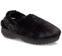 Clog CROCS "Classic Unfurgettable Clog", Damen, Gr. 38, schwarz, Croslite™, Textil, Fellimitat, Schuhe Clog, Hausschuh, Freizeitschuh mit schwenkbarem Fersenriemen (67824364-38) schwarz