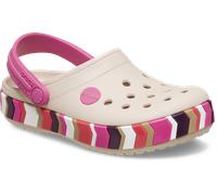 Clog CROCS "Crocband Chevron Band Clog T", Mädchen, Gr. 27, beige (frappé, quiet rose), Croslite™, kontrastfarbene Details, Schuhe Clog, Schlupfschuh, Hausschuh mit schwenkbarem Fersenriemen (70448858