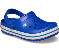 Clog CROCS "Crocband Clog K", Kinder, Gr. 34, blau, weiß, Croslite™, kontrastfarbene Details, Schuhe Clog, Sommerschuh, Schlappen, Hausschuh, Badeschuh mit Kontrast-Akzenten (41479316-34) blau, weiß